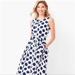 Talbots poplin dot sleeveless dress size 6
